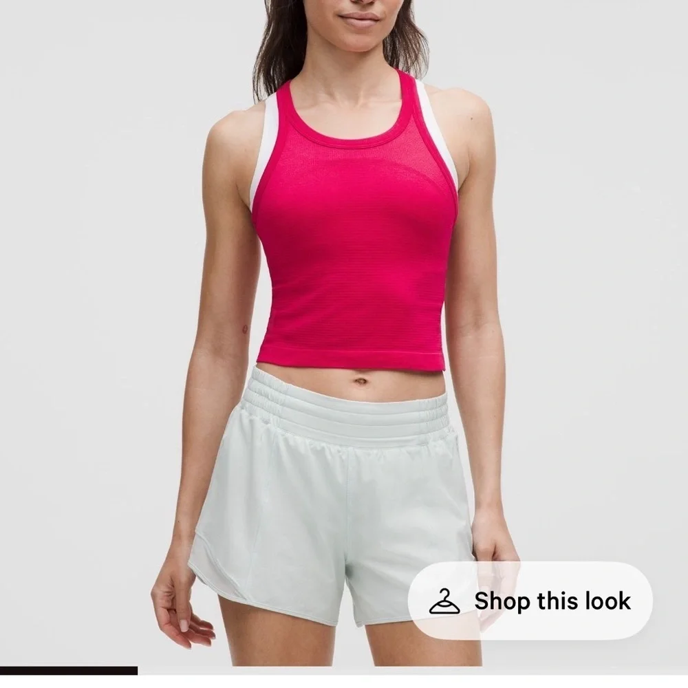 NWT Lululemon Swiftly Tech Cropped Racerback Tank Top Sz 12 In Pink Dragonfruit